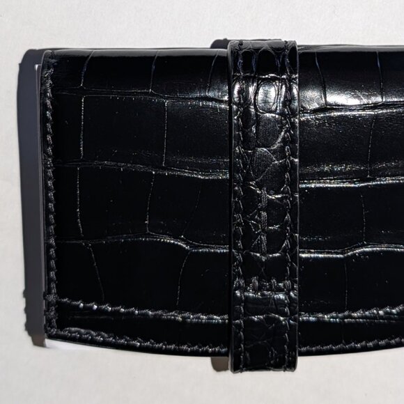 Beautiful Ralph Lauren Icons Black Croc Wallet - New In Original Box - Picture 3 of 10